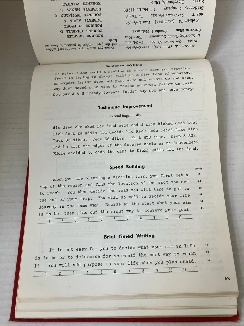 Vtg Rowe Hardcover College Typing Instruction Manual 2nd Ed. By C.G.‎ Reigner